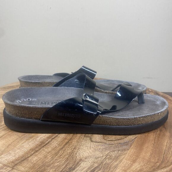 Mephisto Helen Classic Womens Size 40 9.5 Slip On Leather Sandals - Picture 4 of 10